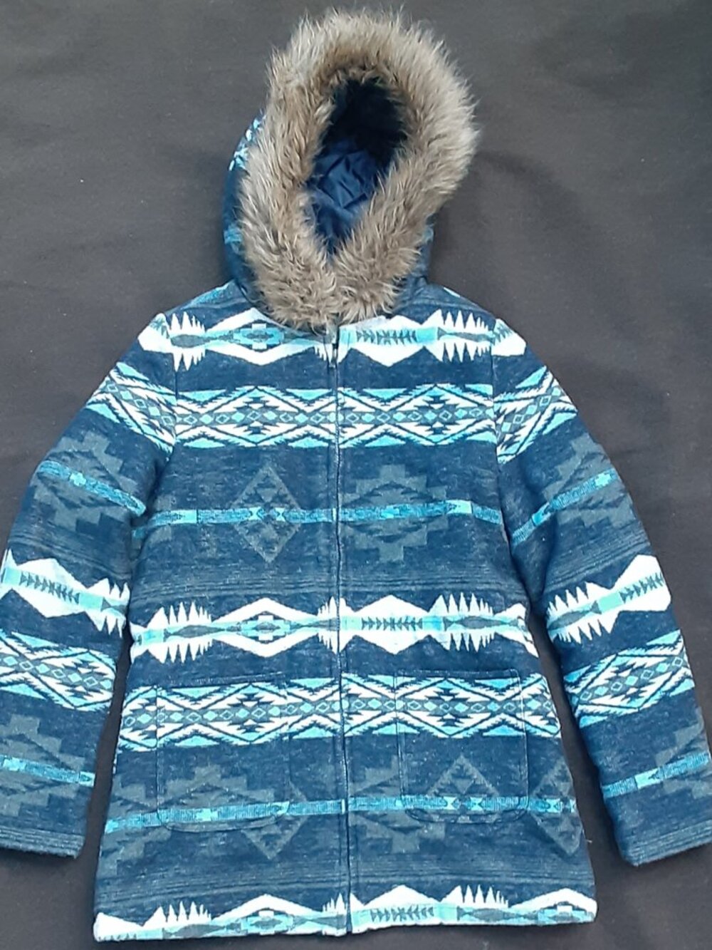 Womens Medium Parka Coat Jacket with Fur Edged Hood